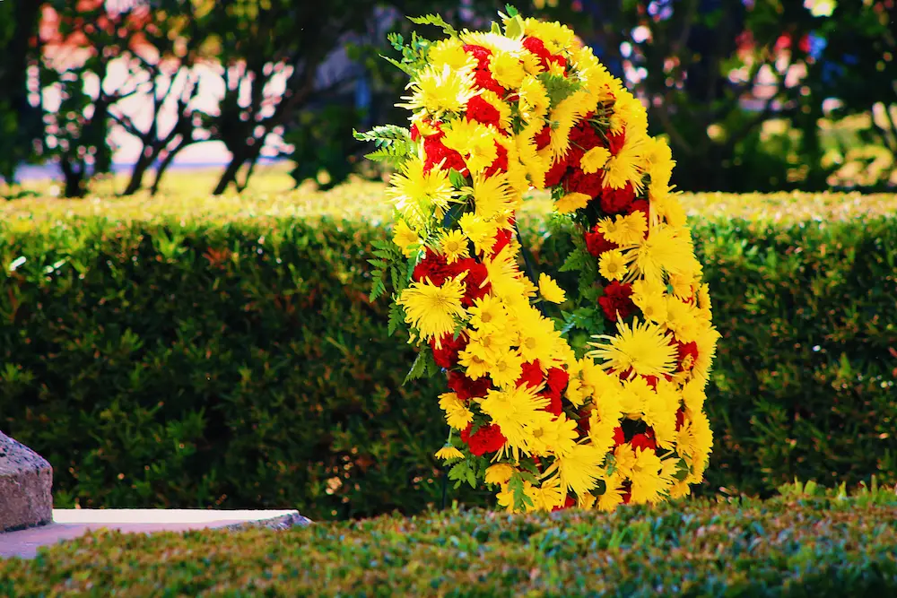 Wreath at a memorial service
